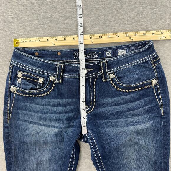 Miss Me Women’s Bootcut Jeans‎ Size 30 JS5014B89V Blue Embellished Flap Pockets - Picture 8 of 10